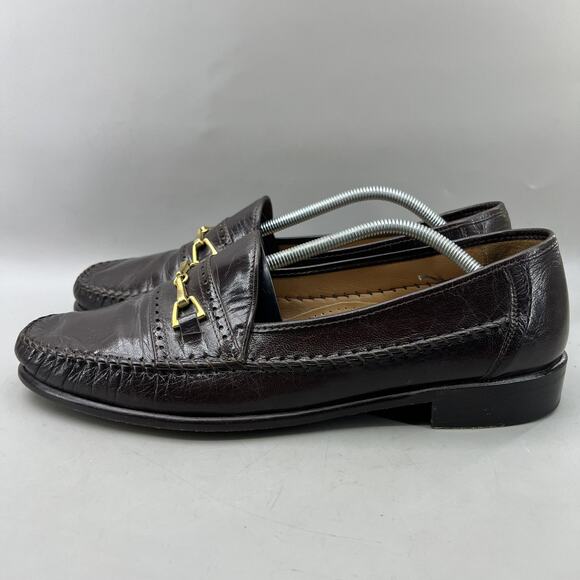 David Eden Horsebit Loafers Men Size 11.5 Brown Leather Comfort Slip On Shoes - Picture 3 of 9